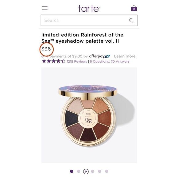 •Tarte Rainforest of the Sea Eyeshadow Palette - Picture 8 of 9